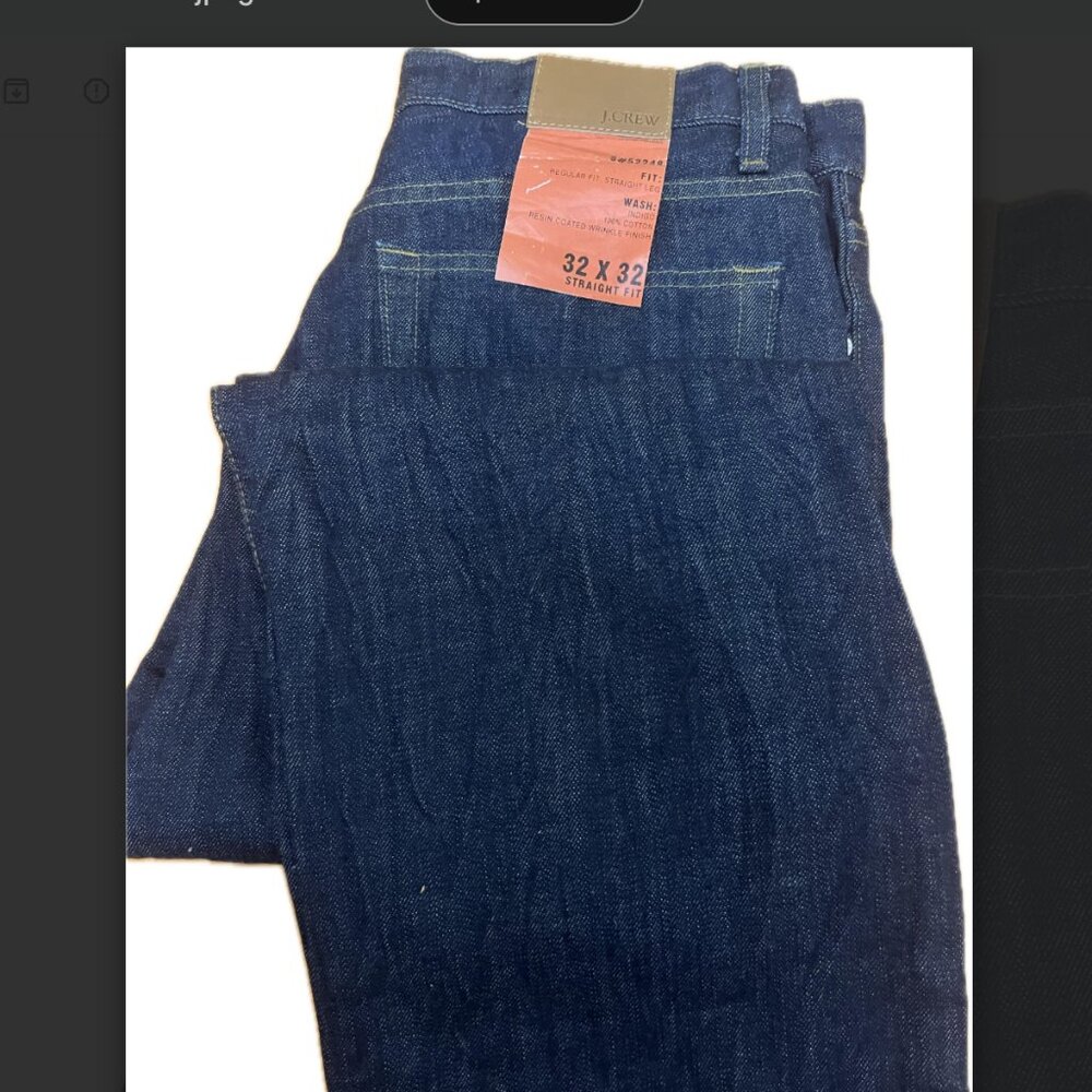 J Crew Mens Regular Fit Straight Leg 32x32 Indigo Wash